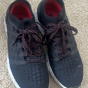 Under Armour Black and Red Knit Sneakers